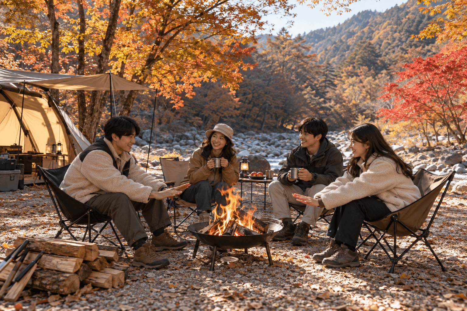 가을 캠핑의 안전한 불멍 팁